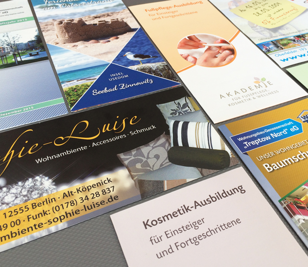 Grünwald Werbegesellschaft: Flyer, Visitenkarten und Werbemittel