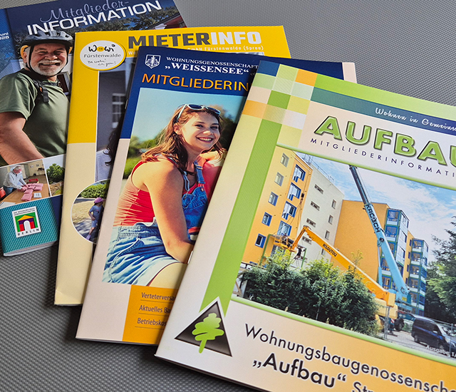 Grünwald verschiedene Titelseiten von Mitglieder-Zeitschriften